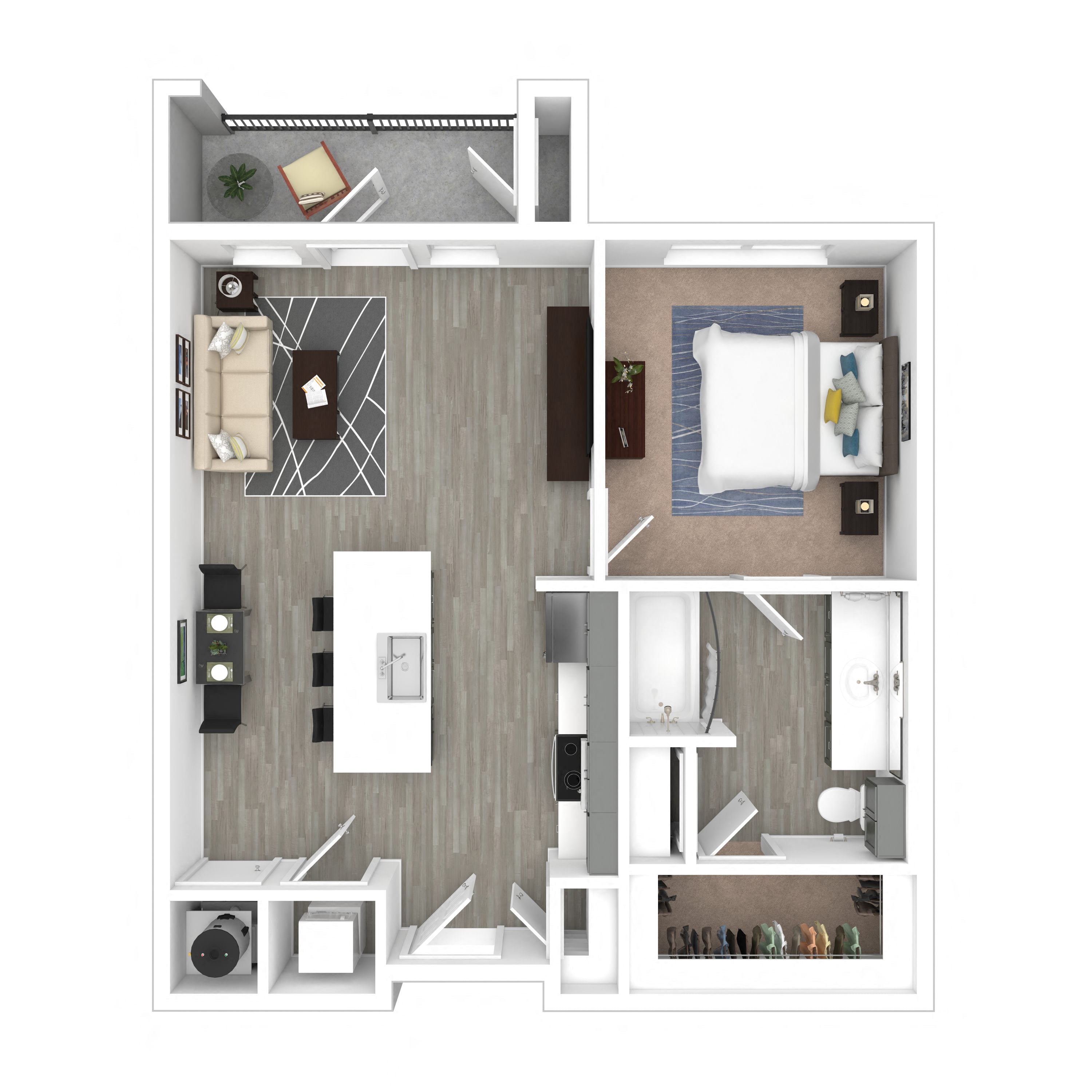 Floor plan layout diagram for 1B